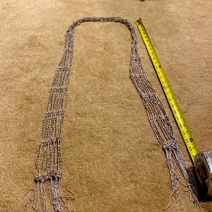 Lightweight decorative scarf with fringe and beats